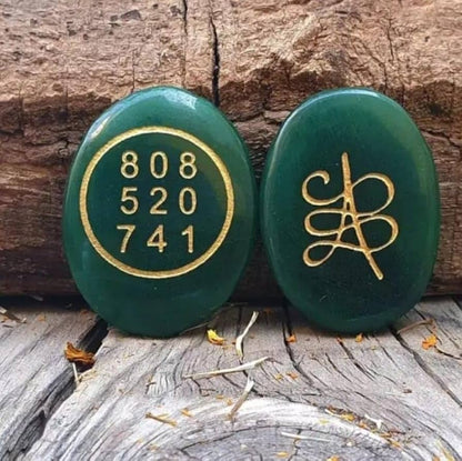 Green Aventurine Zibu Coins  - 2 Pcs