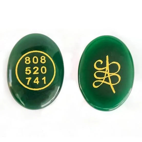 Green Aventurine Zibu Coins  - 2 Pcs