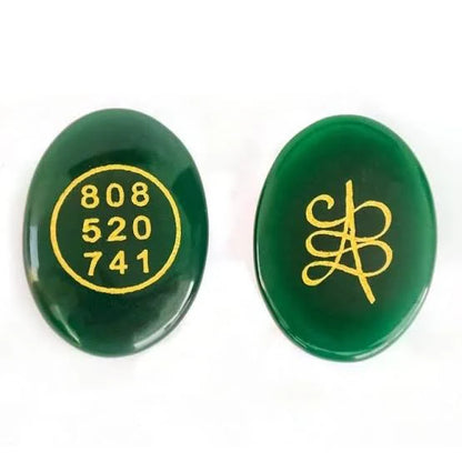 Green Aventurine Zibu Coins  - 2 Pcs