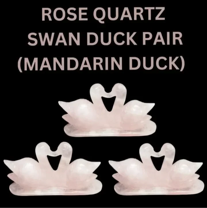 Rose Quartz Swan Love Pair - Abundance Love