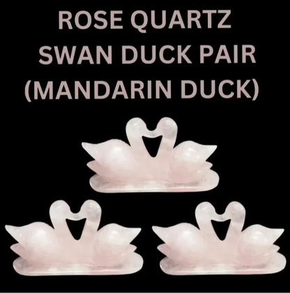 Rose Quartz Swan Love Pair - Abundance Love