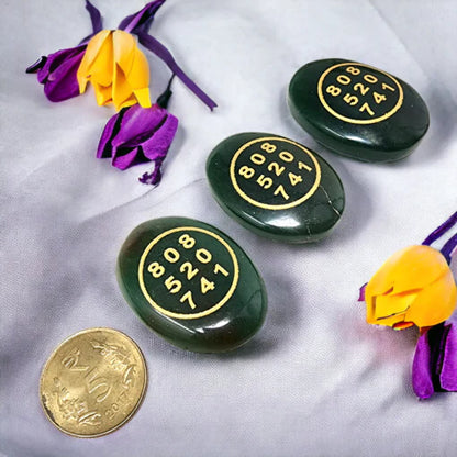 Green Aventurine Zibu Coins  - 2 Pcs