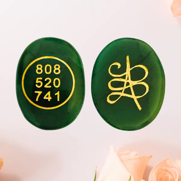 Green Aventurine Zibu Coins  - 2 Pcs