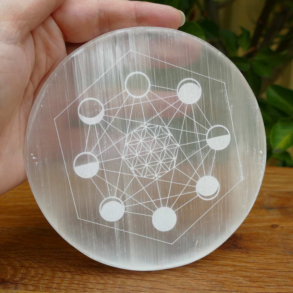 Pyrite with Selenite plate  Combo Kit