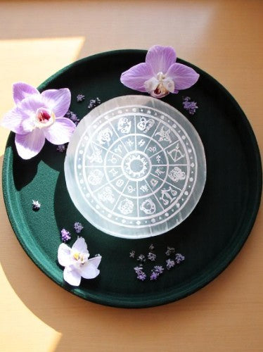 Zodiac Selenite Plate | Charging